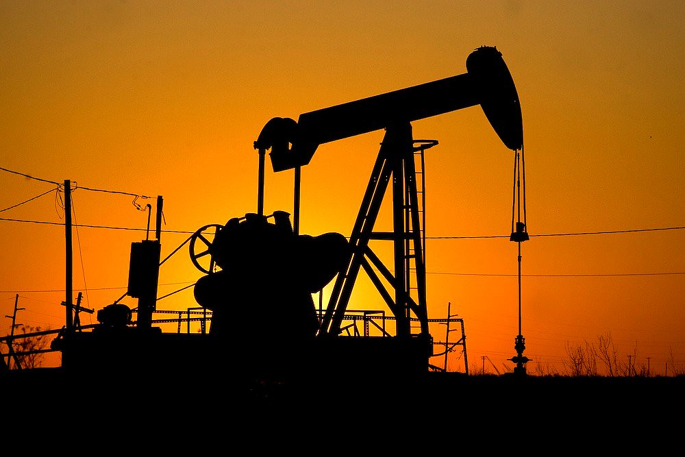 oil well sunset